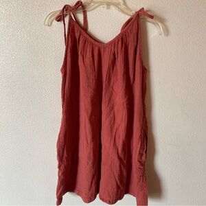 H16 Old Navy Mini Dress or Top Women's Sleeveless Top Rust crinkled